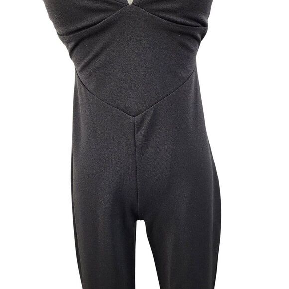 Zara X-Small Black Bustier Jumpsuit Pull-on Slim Straps Soft Stretch Bodycon - Picture 13 of 16